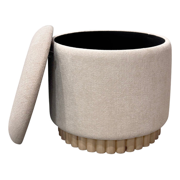 Sadie Round Storage Ottoman Oat