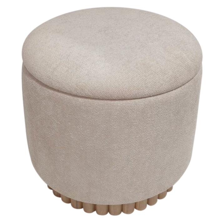 Sadie Round Storage Ottoman Oat