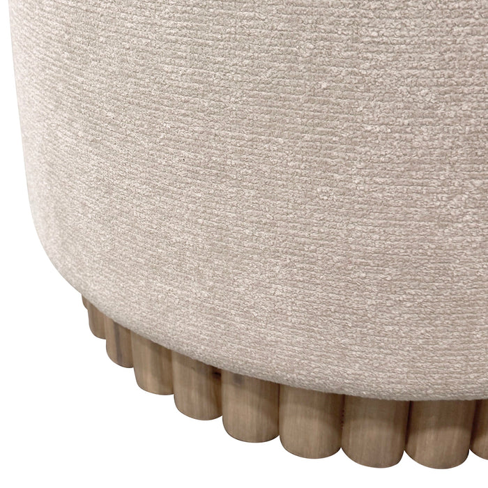 Sadie Round Storage Ottoman Oat