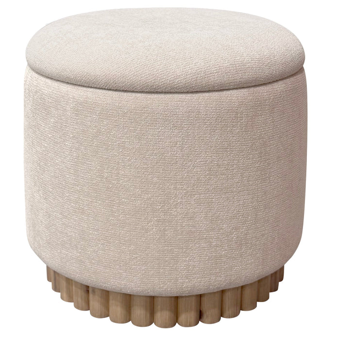 Sadie Round Storage Ottoman Oat