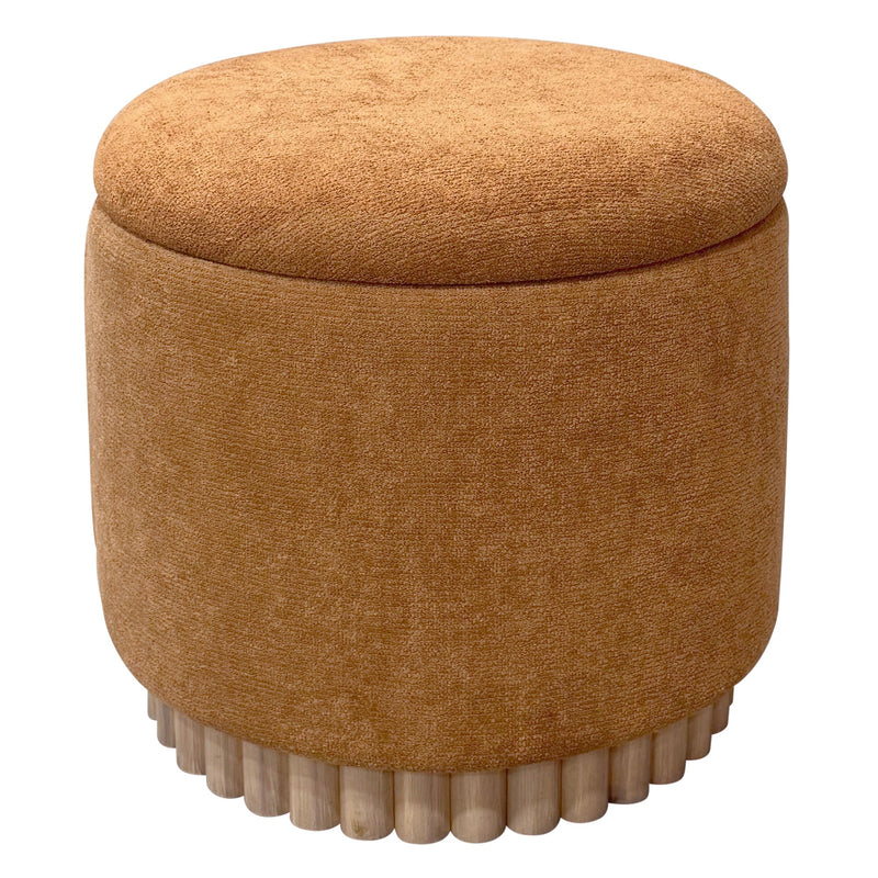 Sadie Round Storage Ottoman Rust