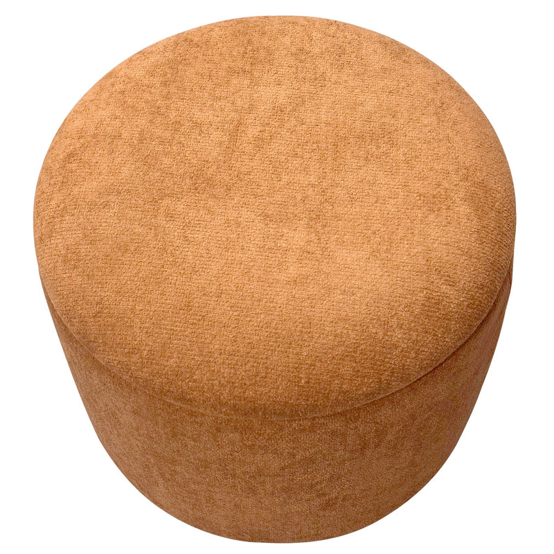 Sadie Round Storage Ottoman Rust