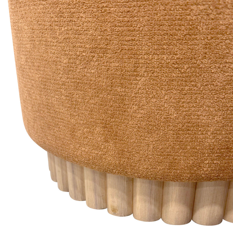 Sadie Round Storage Ottoman Rust