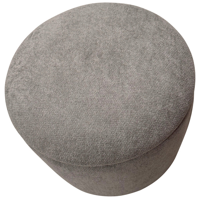 Sadie Rnd Storage Ottoman Warm Charcoal