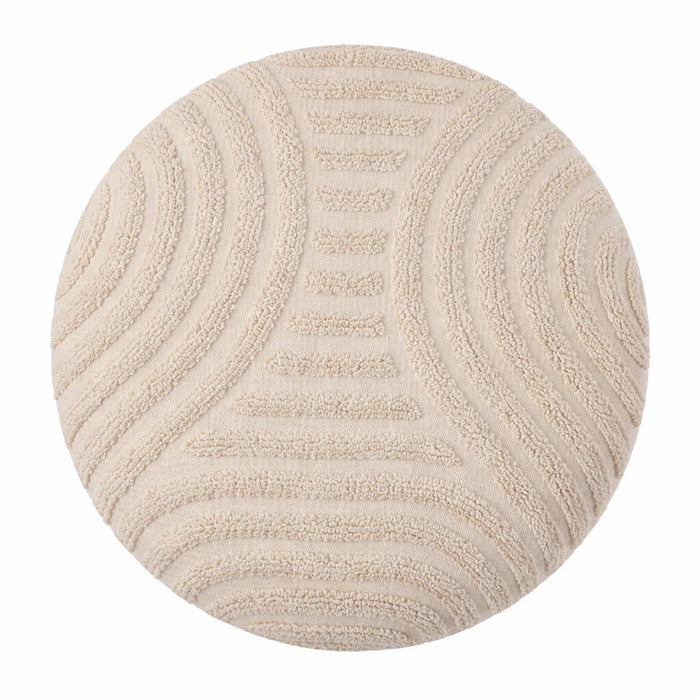 Lullu Round Storage Ottoman Beige