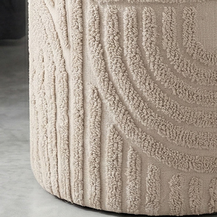 Lullu Round Storage Ottoman Beige