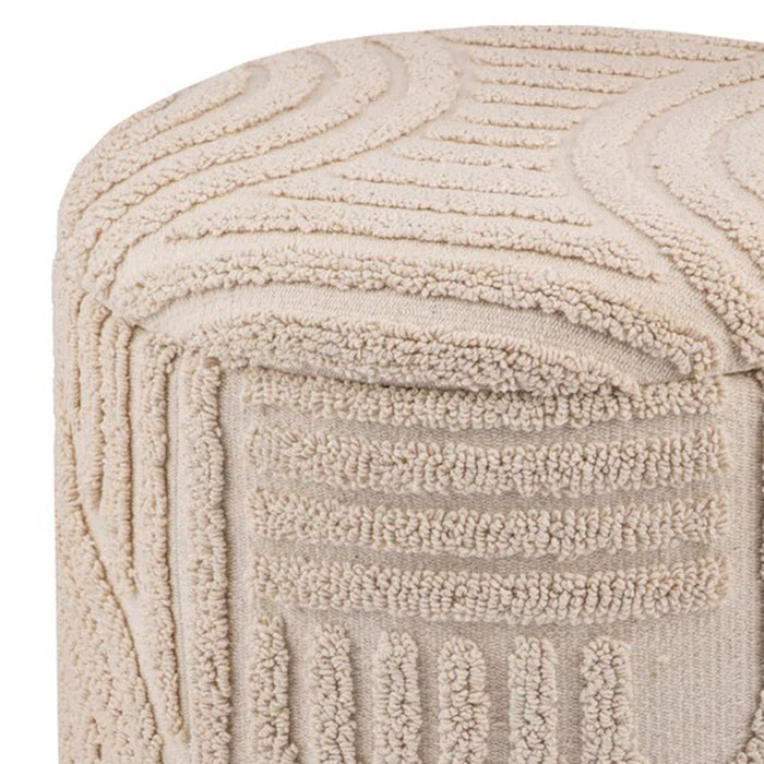 Lullu Round Storage Ottoman Beige