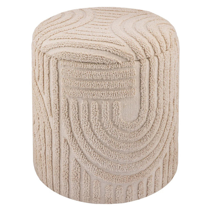 Lullu Round Storage Ottoman Beige