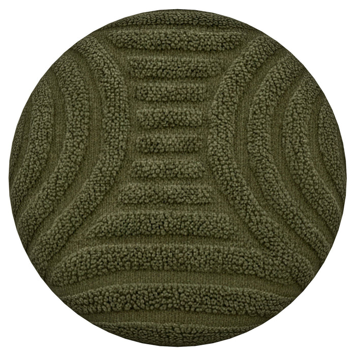 Lullu Round Storage Ottoman Olive Green