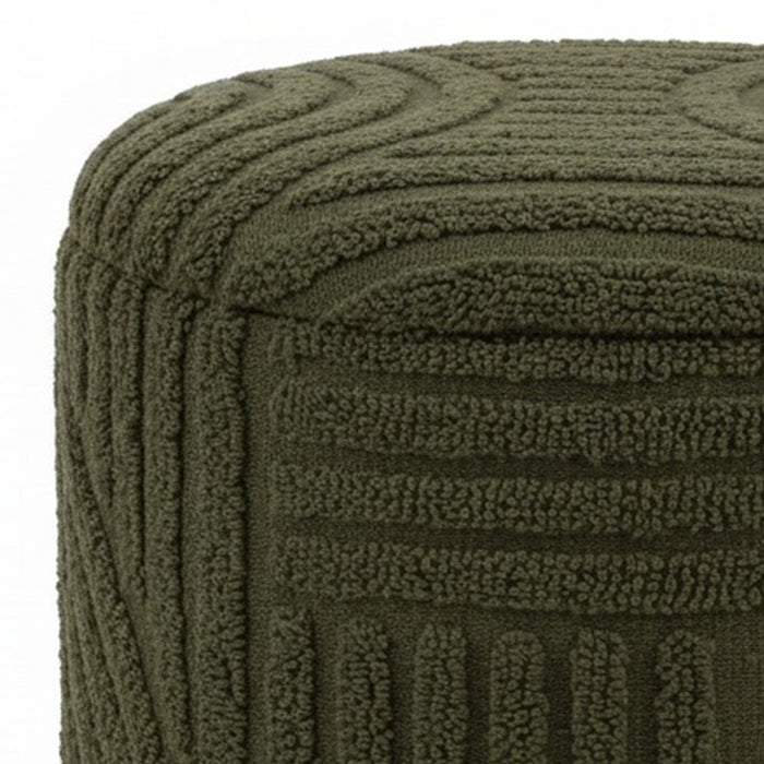Lullu Round Storage Ottoman Olive Green