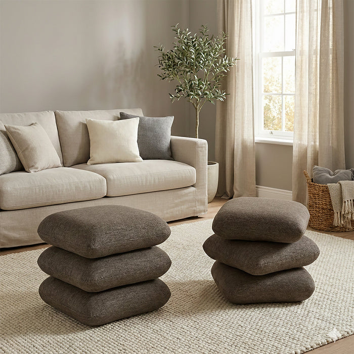 Rylee Square Ottoman Brown