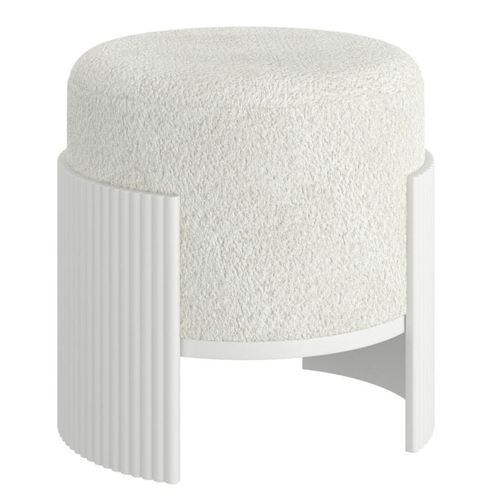Kiraz Boucle Round Ottoman