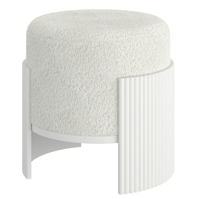 Kiraz Boucle Round Ottoman