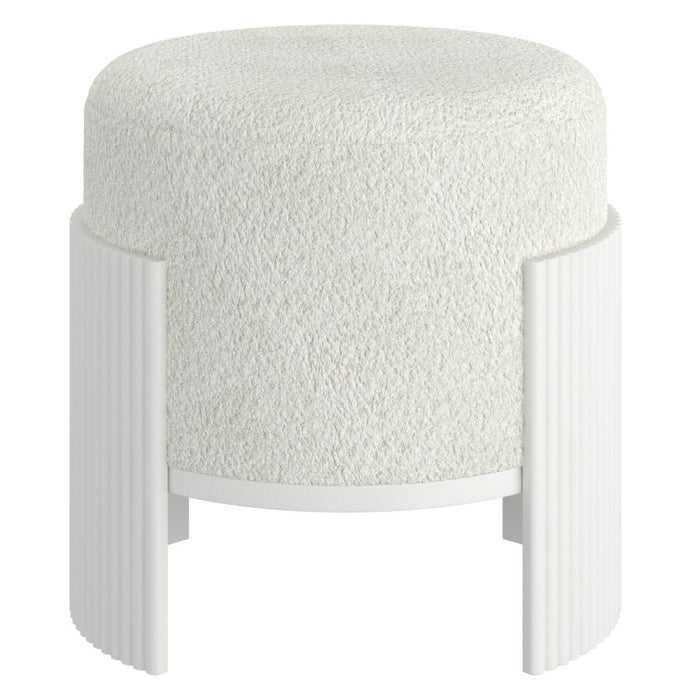 Kiraz Boucle Round Ottoman