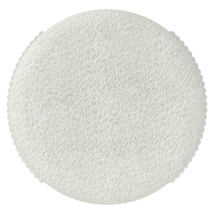 Kiraz Boucle Round Ottoman