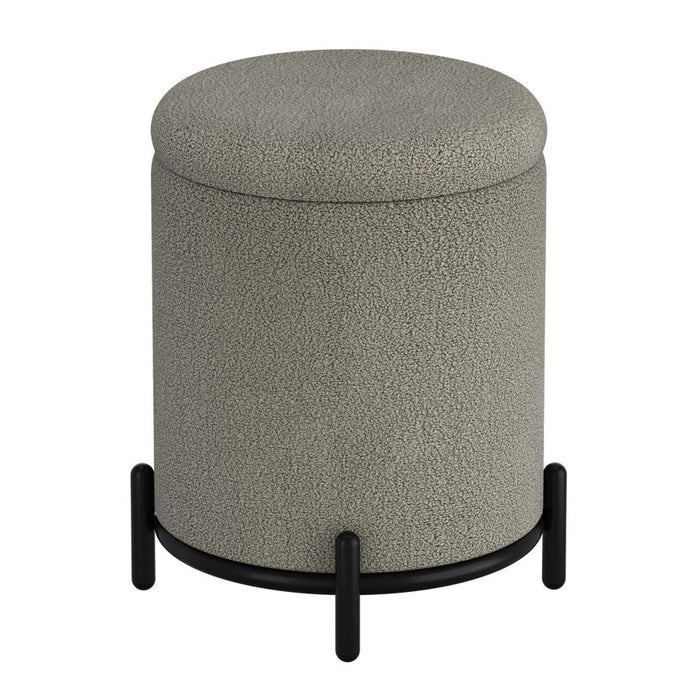 Castor Storage Ottoman in Warm Grey Boucle