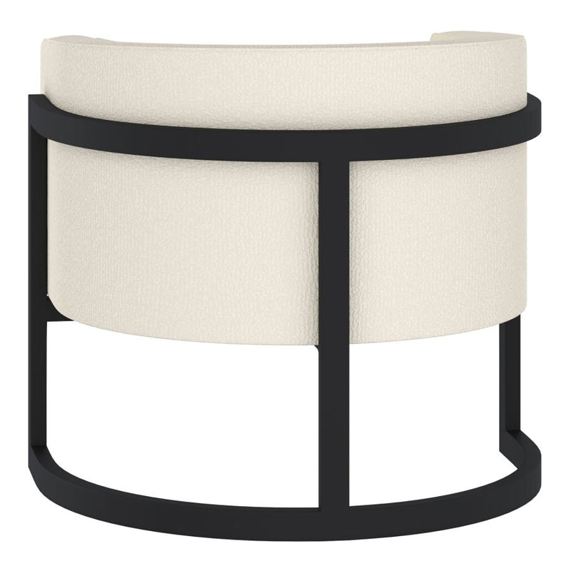 Zhuri Accent Chair in Ivory Boucle and Black