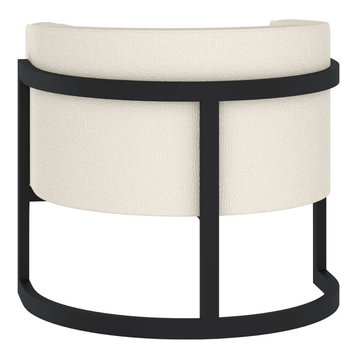 Zhuri Accent Chair in Ivory Boucle and Black