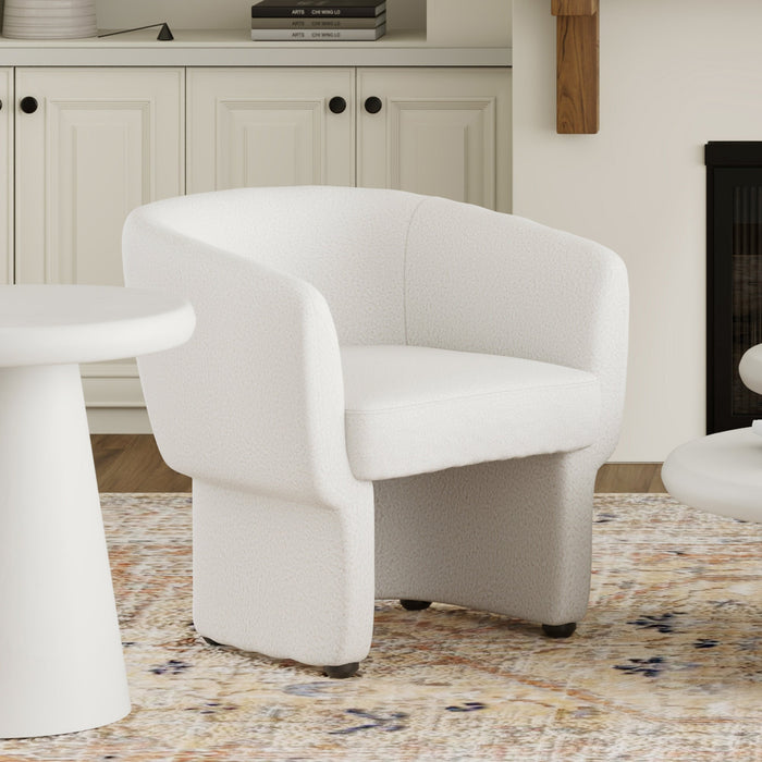 Sheri Accent Chair White Boucle