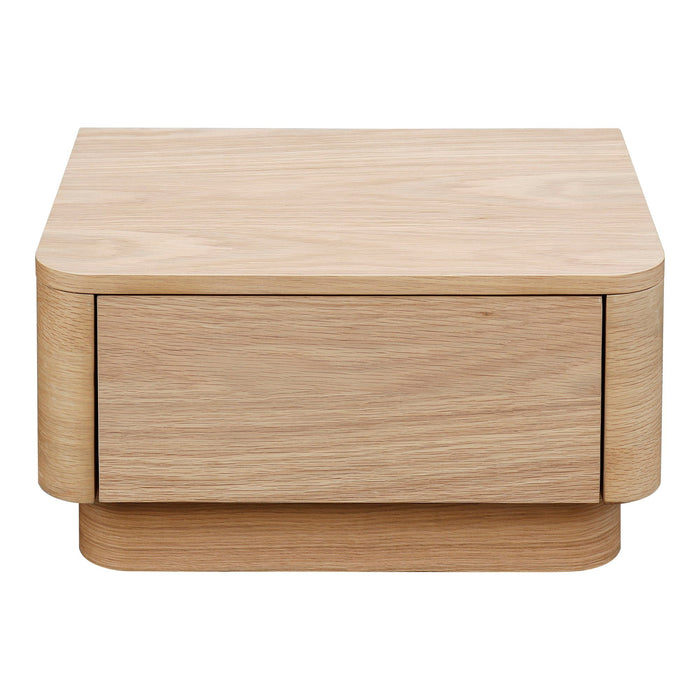 Round Off - Nightstand - Beige / Oak