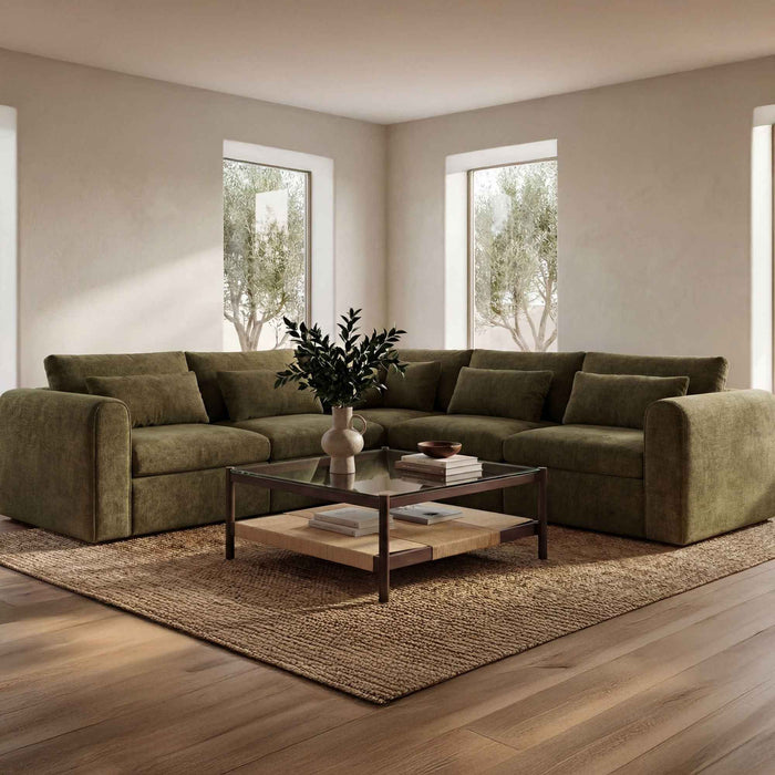 Swift - Classic L Modular Sectional - Dark Green