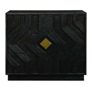 Faulkner - 3 Drawer Modern Chest - Black / Brass