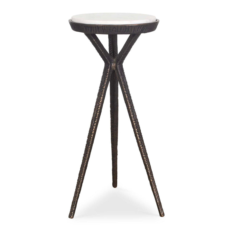 Tilton - Marble Accent Table - Black / White