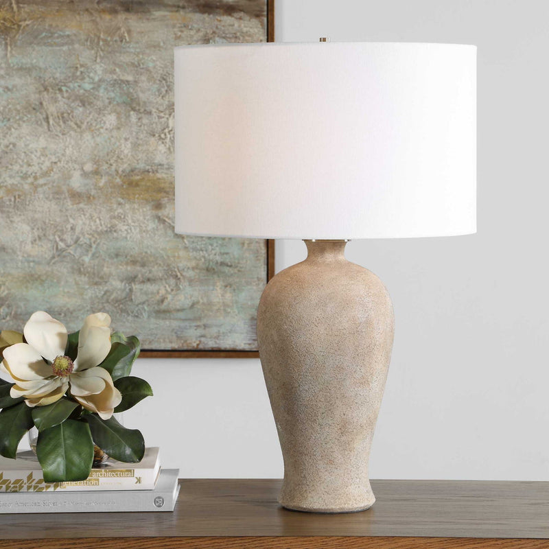 Torres - Textured Ceramic Table Lamp - Brown