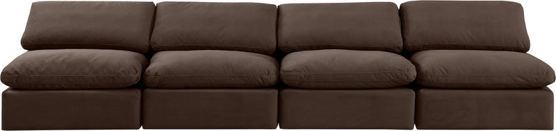 Indulge - Velvet 4 Seat Modular Armless Sofa