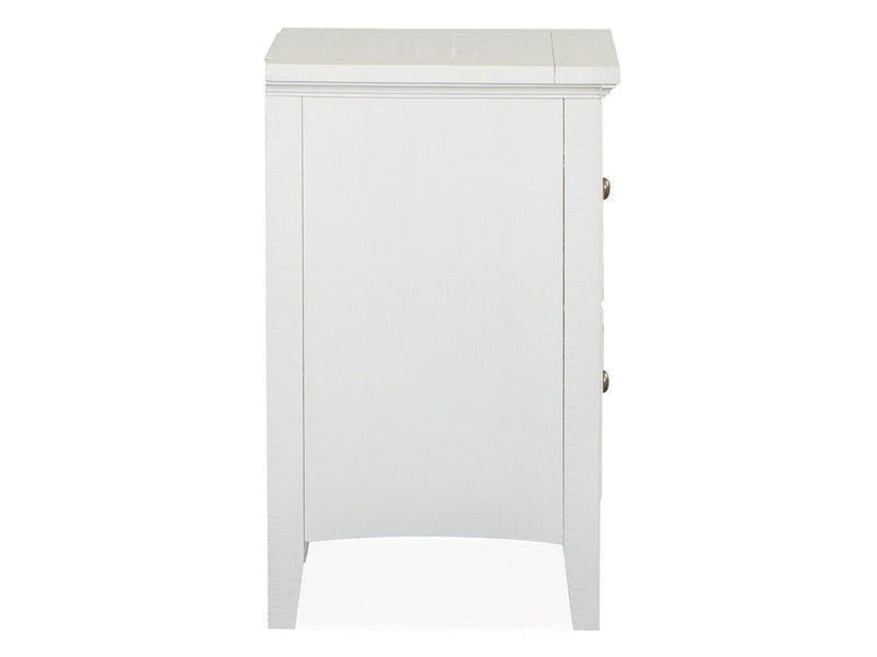 Heron Cove - Small Drawer Nightstand - Chalk White And Dovetail Gray