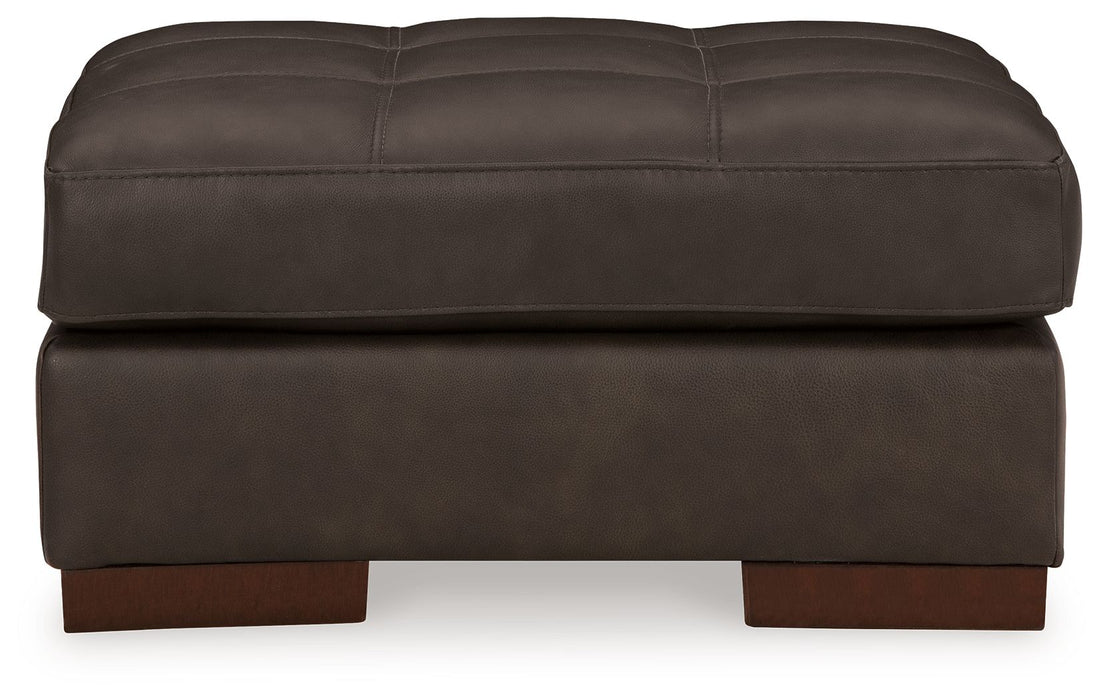 Luigi - Ottoman - Leather Match - Thunder