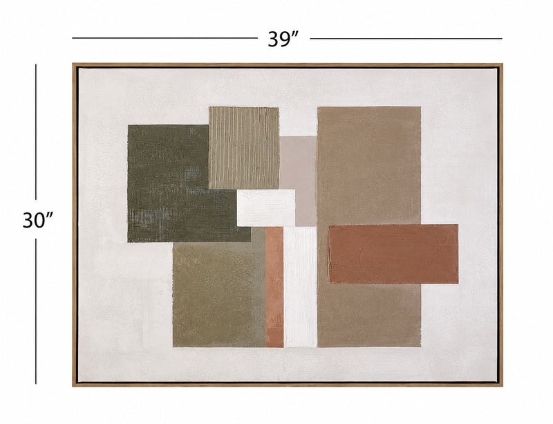Verdant Structure Framed Canvas - Brown