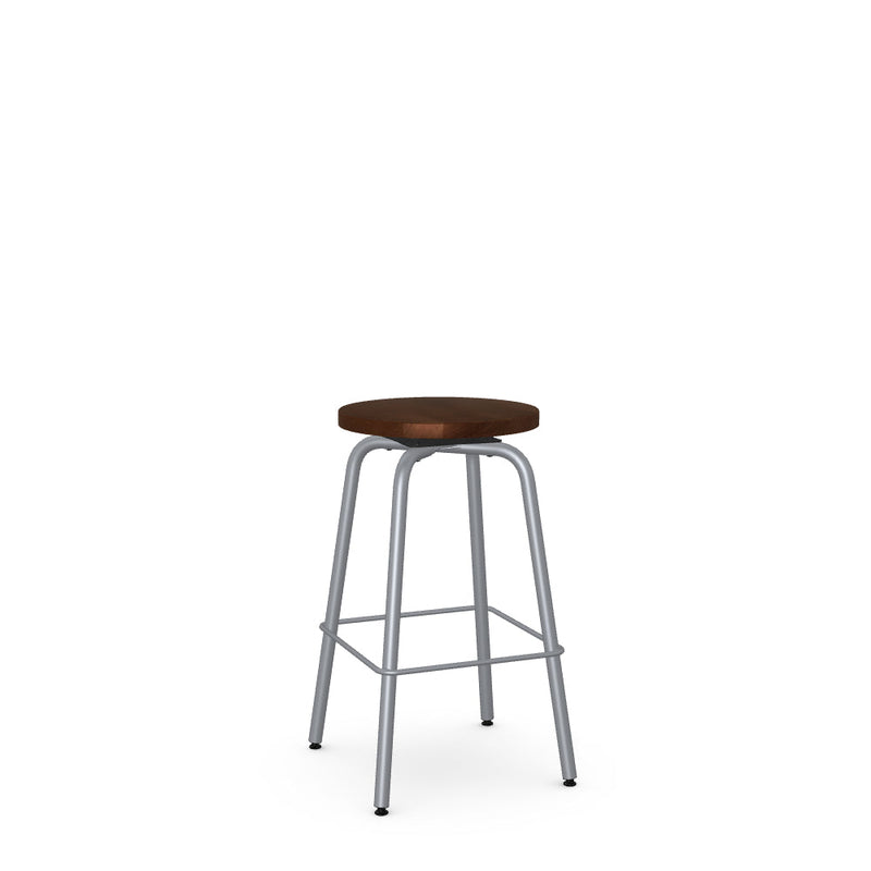 Button Swivel Counter Stool- Wood