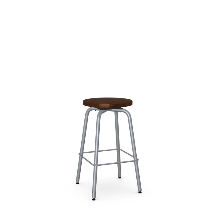 Button Swivel Counter Stool- Wood
