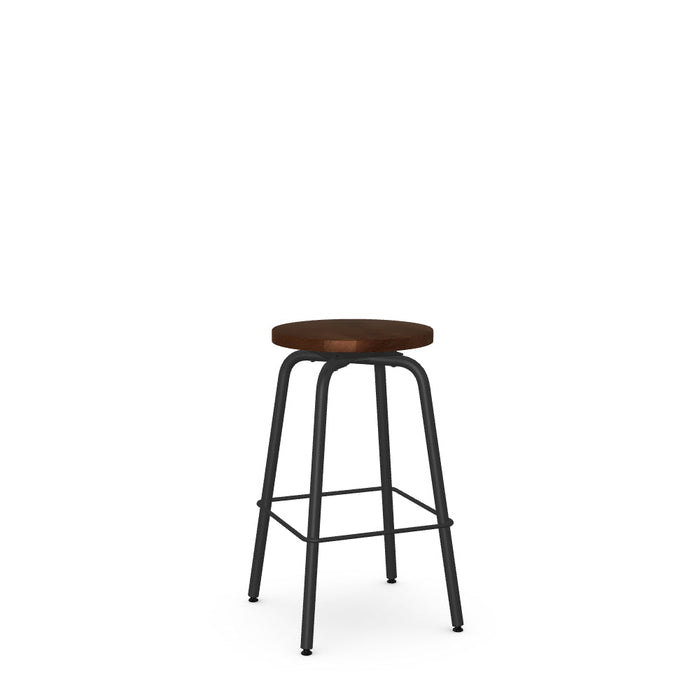 Button Swivel Counter Stool- Wood