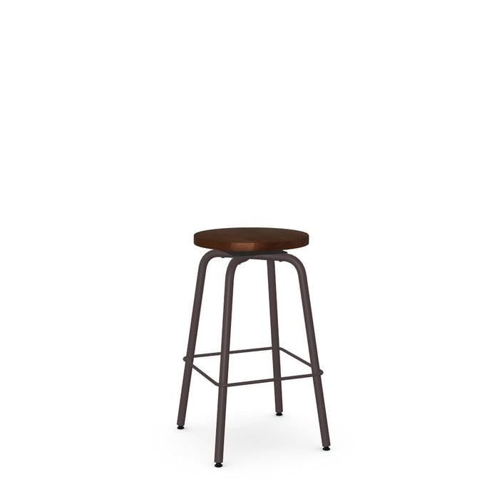 Button Swivel Counter Stool- Wood