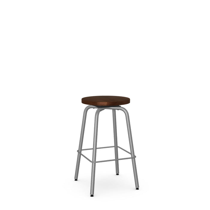 Button Swivel Counter Stool- Wood