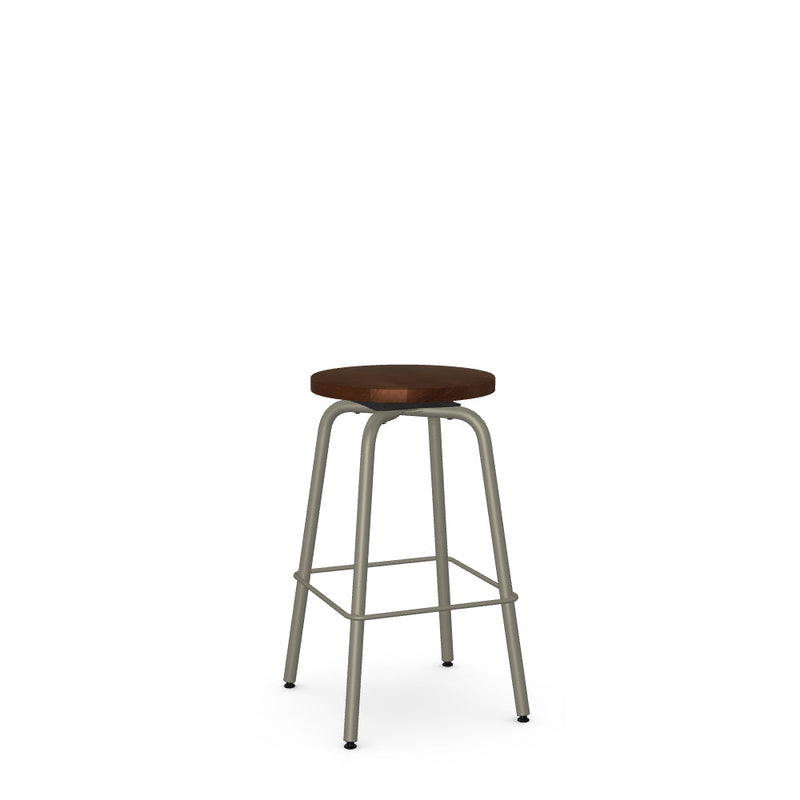 Button Swivel Counter Stool- Wood