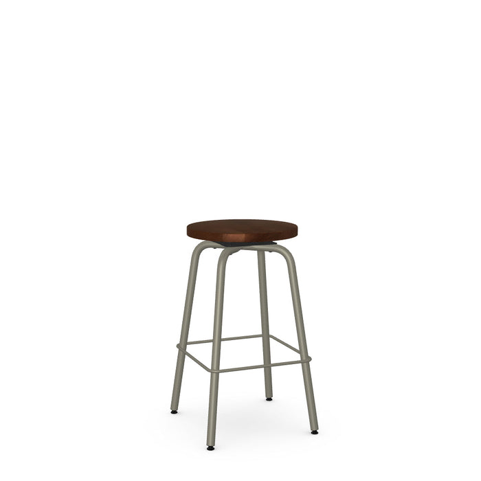 Button Swivel Counter Stool- Wood