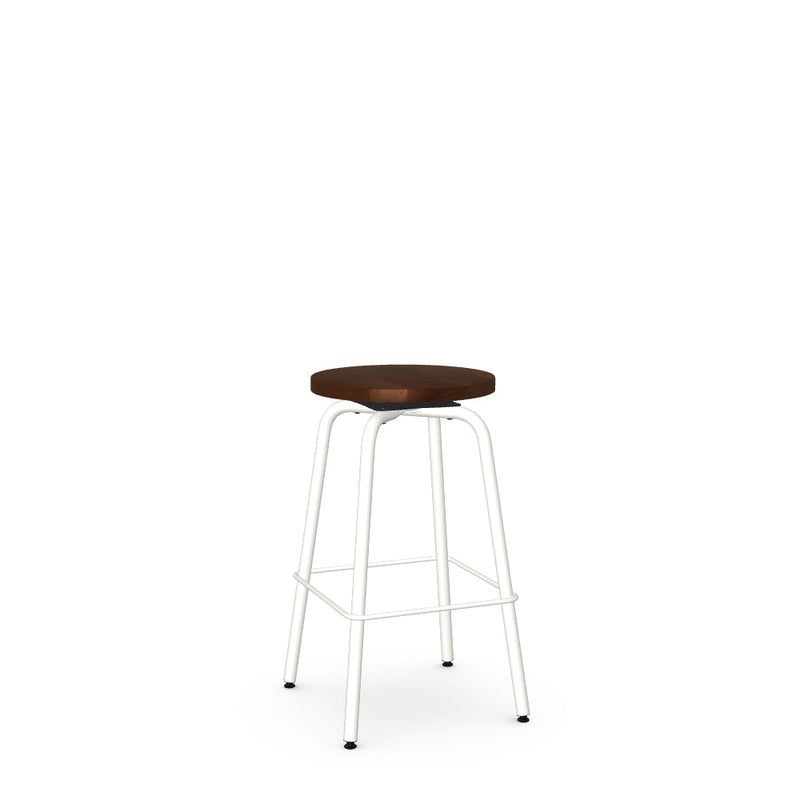 Button Swivel Counter Stool- Wood