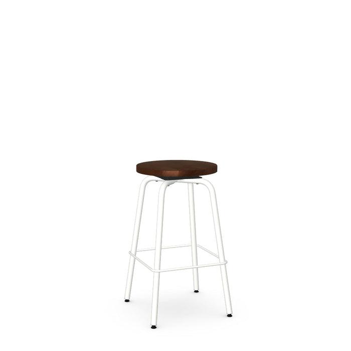 Button Swivel Counter Stool- Wood