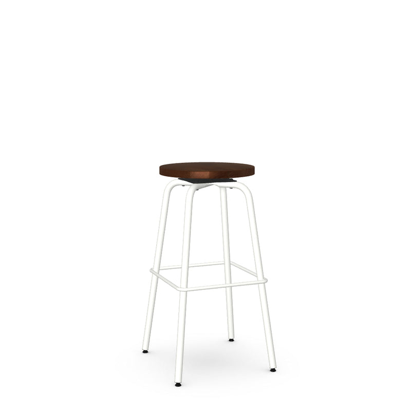 Button Swivel Bar Stool- Wood