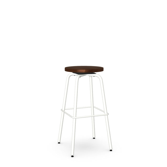 Button Swivel Bar Stool- Wood