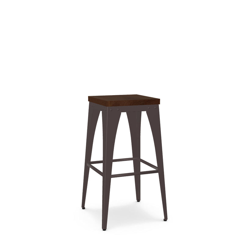 Upright Non-Swivel Bar Stool- Wood