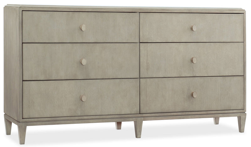 Elixir - 6-Drawer Dresser - Silver