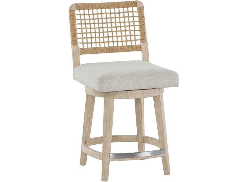 Oasis - Dockside Swivel Counter Stool - White / Beige