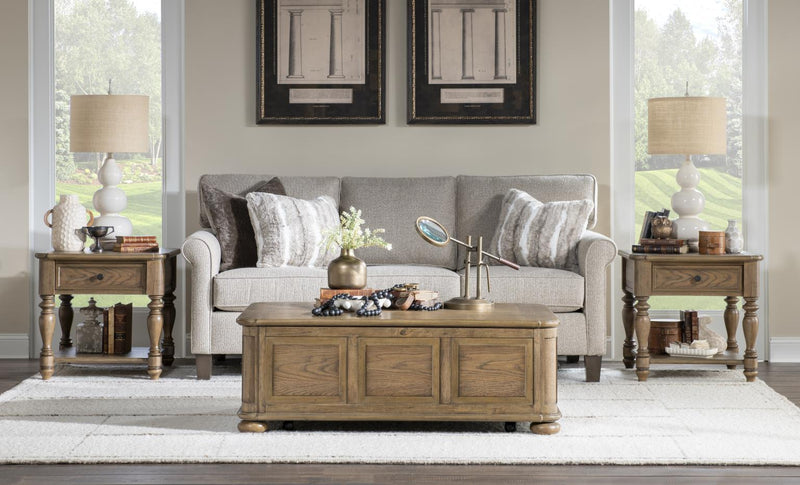 Nolan - Lift Top Cocktail Table With Casters - Dusted Barley