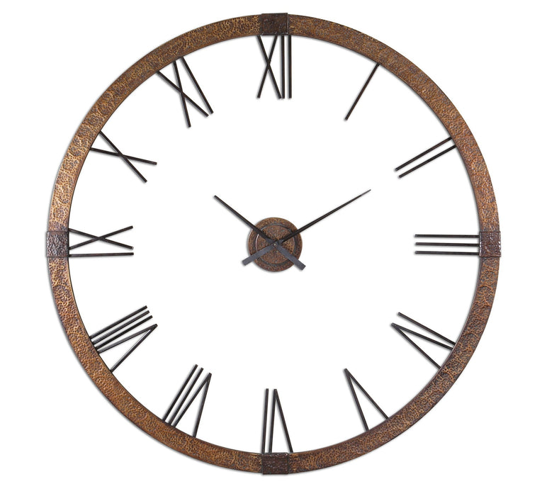 Amarion 60" Copper Wall Clock Light Brown