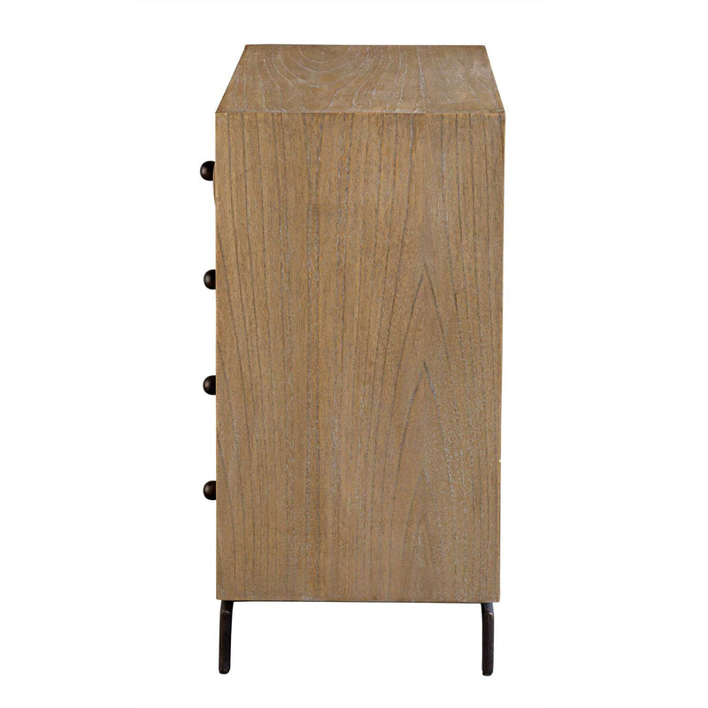 Millard - Curved 4 Drawer Chest - Woodtone