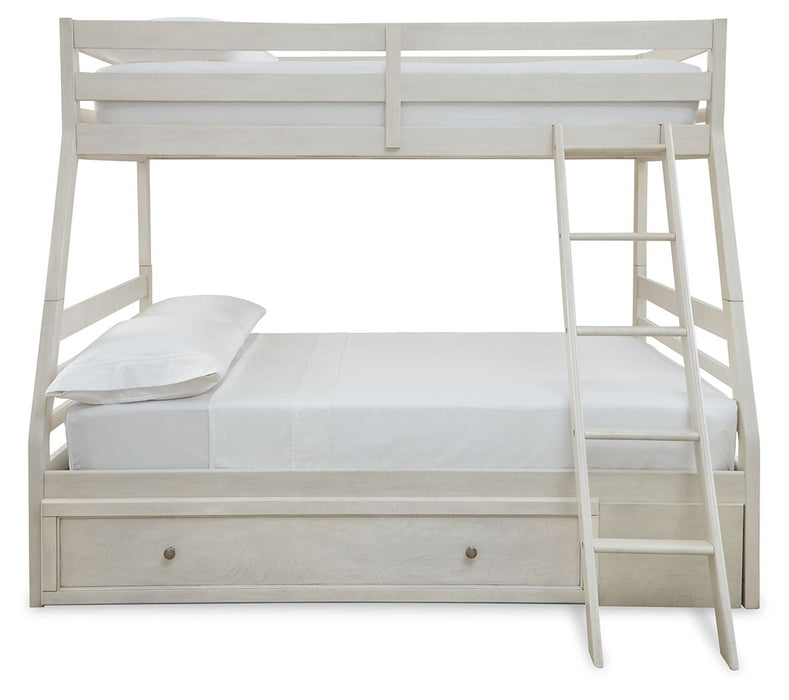 Robbinsdale Antique White Twin Over Full Bunk Bed With Storage